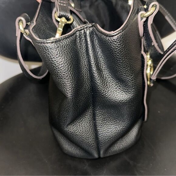 LC Black Pebbled Faux Leather Ingrid Mini Shopper Tote Crossbody Bag - Picture 10 of 16